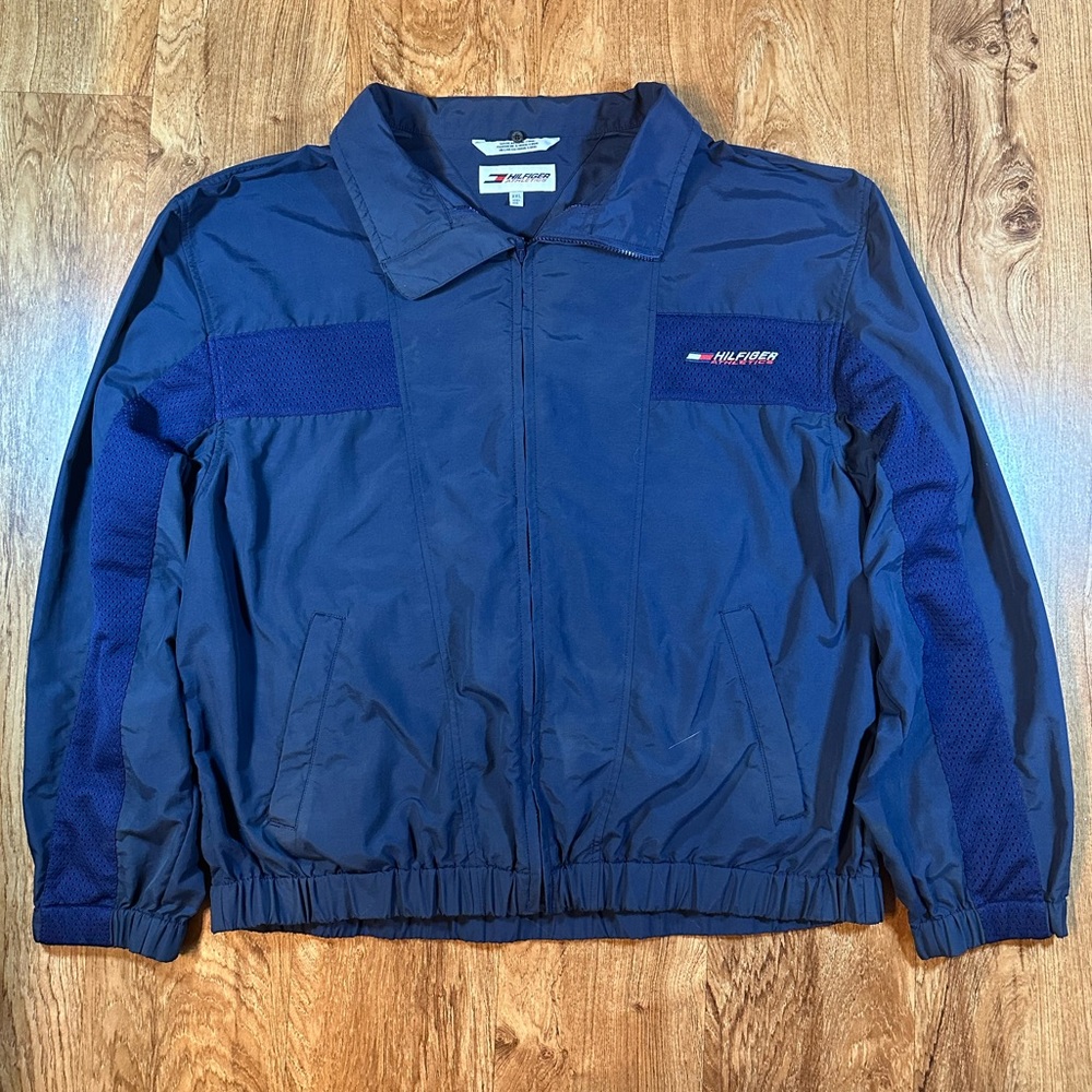 Vintage 90’s Tommy Hilfiger Athletics Boxy Baggy Track Jacket in Navy Size XXL